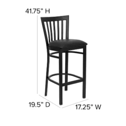 Flash Furniture Black School House Back Metal Restaurant Barstool -Homcom Crosley Shop GUEST e85922d2 054c 460f 9246 06600028b923