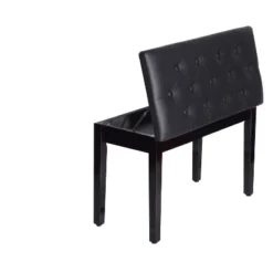 HOMCOM Traditional Country Birchwood Faux Leather Padded 2 Person Piano Bench - Black -Homcom Crosley Shop GUEST e8a26818 fa8f 44e7 abeb 1522e07bd2a0