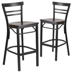 Emma And Oliver 2 Pack Two-Slat Ladder Back Metal Restaurant Barstool -Homcom Crosley Shop GUEST e91bc3e8 18e8 4e2a 9a8d 9c9237dc6440
