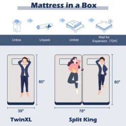 Costway Twin XL Adjustable Bed Mattress 3D CNC Cutting & Jacquard Fabric Cover -Homcom Crosley Shop GUEST e9bd865c 5801 409e 83f9 73527e53859e