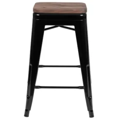 Emma And Oliver 24" High Metal Counter-Height, Indoor Bar Stool With Wood Seat - Stackable Set Of 4 23 Emma And Oliver 24" High Metal Counter-Height, Indoor Bar Stool With Wood Seat - Stackable Set Of 4 -Homcom Crosley Shop GUEST e9e60d5c 028b 40a4 8425 d6da11357d03