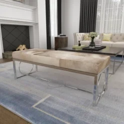 Contemporary Decorative Stainless Steel Cowhide Bench Silver - Olivia & May 20 Contemporary Decorative Stainless Steel Cowhide Bench Silver - Olivia & May -Homcom Crosley Shop GUEST ea7c64d2 a99a 4b4d bba3 054cb709ea28
