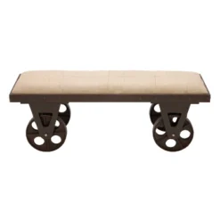 Industrial Wood Bench Brown - Olivia & May