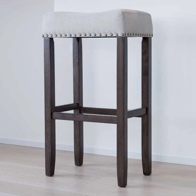 29" Wood Upholstered Saddle Seat Barstool - Nathan James 8 29" Wood Upholstered Saddle Seat Barstool - Nathan James - Image 6