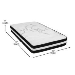 Merrick Lane 10 Inch Hybrid Mattress CertiPUR-US Certified Foam & Pocket Spring Mattress In A Box -Homcom Crosley Shop GUEST eafa8084 6746 4ab4 9760 18d328a9e1cf 1