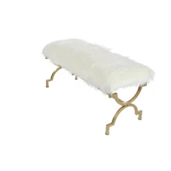 Faux Fur Cushion Bench White - Olivia & May 9 Faux Fur Cushion Bench White - Olivia & May -Homcom Crosley Shop GUEST eb64baf0 7c01 4cbb a42c f91891addc4d