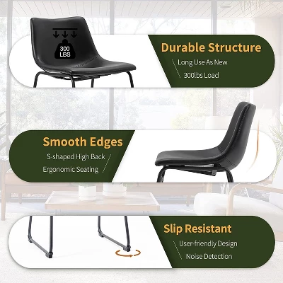 Dreama Retro Side Chair Dining Chair With Metal Legs For Kitchen, Living, Dining Room, Set Of 2,The Pop Home 9 Dreama Retro Side Chair Dining Chair With Metal Legs For Kitchen, Living, Dining Room, Set Of 2,The Pop Home - Image 7