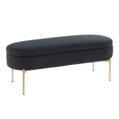 48" Chloe Contemporary Upholstered Storage Bench - LumiSource -Homcom Crosley Shop GUEST ec15fc51 1ba1 4a1e bac1 0b10e31298f4