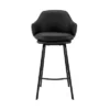 30" Brigden Swivel Counter Height Barstool With Faux Leather Black Metal - Armen Living -Homcom Crosley Shop GUEST ec1da259 69fb 433b b226 13975534177d
