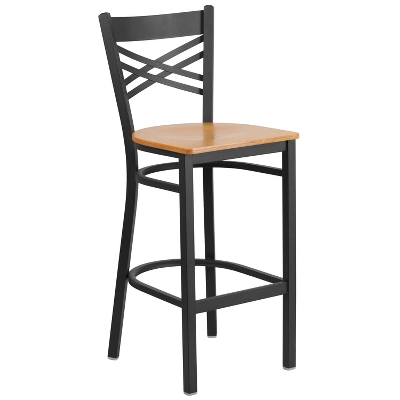 Flash Furniture Black ''X'' Back Metal Restaurant Barstool 14 Flash Furniture Black ''X'' Back Metal Restaurant Barstool - Image 12