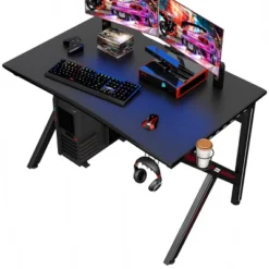 Costway Gaming Desk Gamers Computer Table E-Sports K-Shaped W/ Cup Holder Hook Home New -Homcom Crosley Shop GUEST ed33c572 875a 4da4 a771 b767b100dcbb