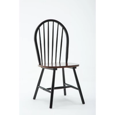 Set Of 2 Windsor Dining Chair Wood/Black/Cherry - Boraam 3 Set Of 2 Windsor Dining Chair Wood/Black/Cherry - Boraam
