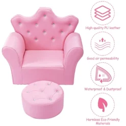 Costway Pink Kids Sofa Armrest Chair Couch Children Toddler Birthday Gift W/ Ottoman 15 Costway Pink Kids Sofa Armrest Chair Couch Children Toddler Birthday Gift W/ Ottoman -Homcom Crosley Shop GUEST ed586fd1 7307 463e bab2 3b82b56573f9