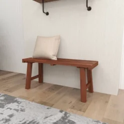 Mahogany Wood Bench Brown - Olivia & May -Homcom Crosley Shop GUEST edb318bf b642 466e 883a b08f3283bcd4