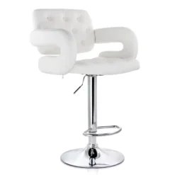 Elama Faux Leather Tufted Bar Stool In Black With Chrome Base And Adjustable Height -Homcom Crosley Shop GUEST ee86fe2f 1c0f 4430 a4f8 19a64820c273