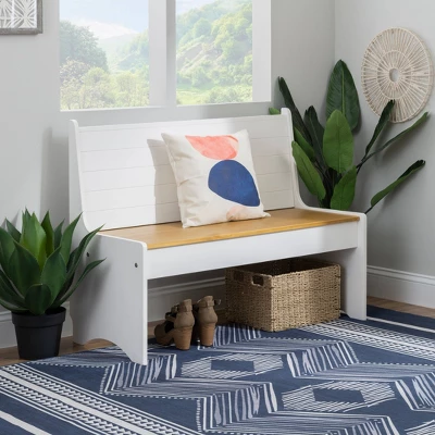 Large Merrill Back Rest Bench - Linon 3 Large Merrill Back Rest Bench - Linon