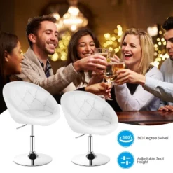 Tangkula Modern Swivel Bar Stools Height Adjustable Round Tufted Back Accent Chair Black/White 18 Tangkula Modern Swivel Bar Stools Height Adjustable Round Tufted Back Accent Chair Black/White -Homcom Crosley Shop GUEST ef746467 905f 4801 8464 42276a897b55