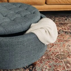 Large Round Tufted Storage Ottoman With Lift Off Lid - WOVENBYRD 33 Large Round Tufted Storage Ottoman With Lift Off Lid - WOVENBYRD -Homcom Crosley Shop GUEST efc9421b 876b 4a72 8c2b 3dc591fdc8ad