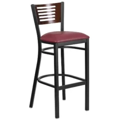Emma And Oliver Black Decorative Slat Back Metal Restaurant Dining Barstool -Homcom Crosley Shop GUEST f04d2ba4 a6ba 40c3 bf80 ba9698fb98c2