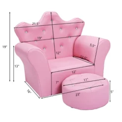 Costway Pink Kids Sofa Armrest Chair Couch Children Toddler Birthday Gift W/ Ottoman 16 Costway Pink Kids Sofa Armrest Chair Couch Children Toddler Birthday Gift W/ Ottoman -Homcom Crosley Shop GUEST f0898cb6 2263 4870 8dab 2c462c2ee163