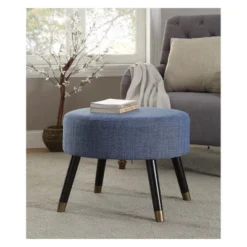 Designs4Comfort Mid-Century Modern Round Ottoman Stool - Breighton Home -Homcom Crosley Shop GUEST f0916014 d466 4222 bbb8 44cae3a25099