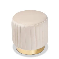 Kirana Velvet Upholstered And PU Leather Ottoman Gold - Baxton Studio -Homcom Crosley Shop GUEST f0c2b308 9d94 48da 9a11 588a0d17e46f