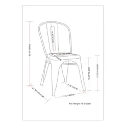 Set Of 2 Freya Metal Dining Side Chair Distressed Black/Copper - WyndenHall -Homcom Crosley Shop GUEST f1125627 0fca 455a a110 7f15e543ee8a