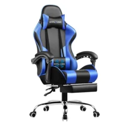 Gaming Chair With Footrest And Ergonomic Lumbar Massage Pillow PU Leather Office Chair - GTRACING -Homcom Crosley Shop GUEST f160e67c e35c 434d 985a db0a2b422e15