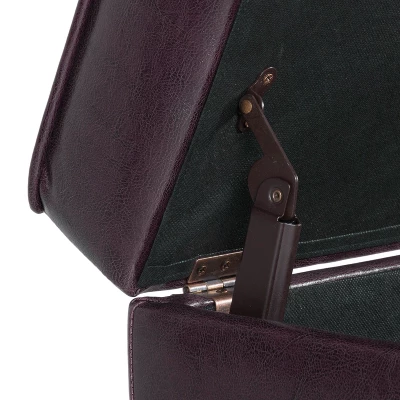 Square Tufted Faux Leather Storage Ottoman - HomePop 7 Square Tufted Faux Leather Storage Ottoman - HomePop - Image 5