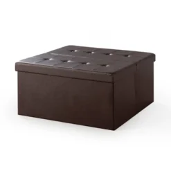 30" Button Tufted Folding Storage Ottoman Bench And Coffee Table With Smart Lift Top - Mellow -Homcom Crosley Shop GUEST f1968471 a811 47b3 9f24 c3cc2e6c5524