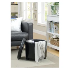 Designs4Comfort Round Accent Storage Ottoman - Breighton Home -Homcom Crosley Shop GUEST f1a1362a b2ac 496c b862 3e889d1979df