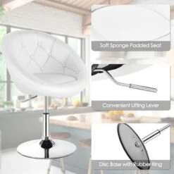 Tangkula Modern Swivel Bar Stools Height Adjustable Round Tufted Back Accent Chair Black/White 21 Tangkula Modern Swivel Bar Stools Height Adjustable Round Tufted Back Accent Chair Black/White -Homcom Crosley Shop GUEST f21e7cc0 00e0 4932 84b6 e701019b4e77