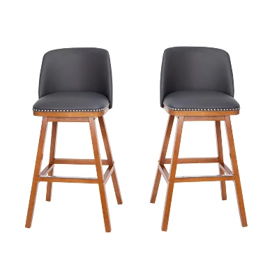 Flash Furniture Julia Set Of 2 Transitional Upholstered Barstools With Nailhead Trim And Solid Wood Frames 16 Flash Furniture Julia Set Of 2 Transitional Upholstered Barstools With Nailhead Trim And Solid Wood Frames - Image 14