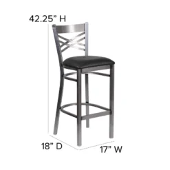 Flash Furniture Clear Coated ''X'' Back Metal Restaurant Barstool -Homcom Crosley Shop GUEST f25d98c1 a908 4474 8748 85af93d0f0e0