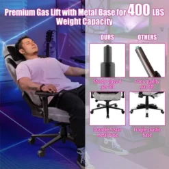 Costway Gaming Chair 360° Swivel Computer Reclining Height Adjustable 4D Armrest Grey 17 Costway Gaming Chair 360° Swivel Computer Reclining Height Adjustable 4D Armrest Grey -Homcom Crosley Shop GUEST f2ef1dbf 608c 4c8d afec f47ed555033a