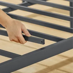 Maggie Metal Platform Bed With Upholstered Cushion Headboard - Mellow 13 Maggie Metal Platform Bed With Upholstered Cushion Headboard - Mellow -Homcom Crosley Shop GUEST f3e82c07 c7ae 4a95 ba02 b261fcbcd91f