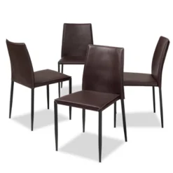 Set Of 4 Pascha Modern And Contemporary Faux Leather Upholstered Dining Chairs - Baxton Studio -Homcom Crosley Shop GUEST f3fa63c6 42ae 4233 beec 67421869e1e6
