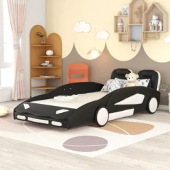 Twin Size Race Car-Shaped Platform Bed With Wheels-ModernLuxe 14 Twin Size Race Car-Shaped Platform Bed With Wheels-ModernLuxe -Homcom Crosley Shop GUEST f4212127 dcb8 46ab b7b4 8bdef0a4d06f