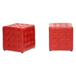 Set Of 2 Siskal Modern Cube Ottoman - Baxton Studio -Homcom Crosley Shop GUEST f4e7f1ae 52b9 41af a04b 6def2eff20eb