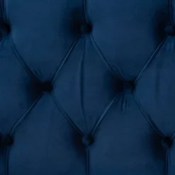 Powell Velvet Fabric Upholstered And PU Leather Ottoman Gold/Blue - Baxton Studio -Homcom Crosley Shop GUEST f4f14b2c 949b 4d30 8579 47ce279aa146