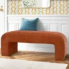 Lily 47" Upholstered Scroll Velvet Waterfall Bench/Chenille Entryway Bench-The Pop Maison -Homcom Crosley Shop GUEST f4f5ac76 f3e9 43dd 98f4 c7d50bf7e90a