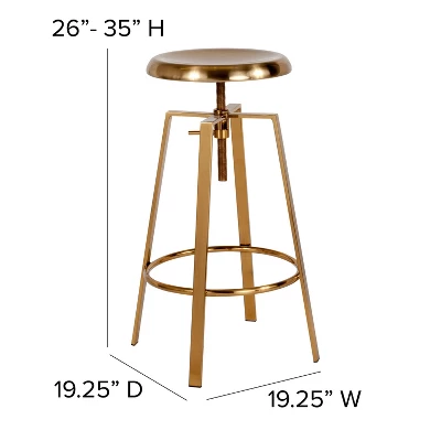 Merrick Lane Industrial Style Bar Stool With Height Adjustable Swivel Seat 7 Merrick Lane Industrial Style Bar Stool With Height Adjustable Swivel Seat - Image 5