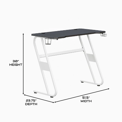 BlackArc Gaming Desk - Laminate Top - "S" Shaped Steel Frame - Detachable Cupholder/Headphone Hook-2 Cable Management Holes 4 BlackArc Gaming Desk - Laminate Top - "S" Shaped Steel Frame - Detachable Cupholder/Headphone Hook-2 Cable Management Holes - Image 3