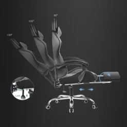 Gaming Chair With Footrest And Ergonomic Lumbar Massage Pillow PU Leather Office Chair - GTRACING -Homcom Crosley Shop GUEST f652fd3b 82b5 4406 a2f3 10f540a081ad