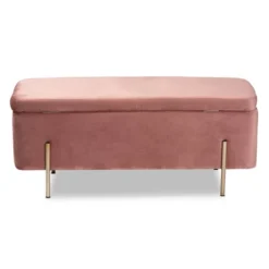 Rockwell Blush Velvet Metal Storage Bench Pink/Gold - Baxton Studio -Homcom Crosley Shop GUEST f76b090b 95f3 408f a701 1ad7c6deac84