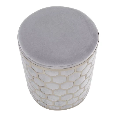 Honeycomb Glam Ottoman - LumiSource 3 Honeycomb Glam Ottoman - LumiSource