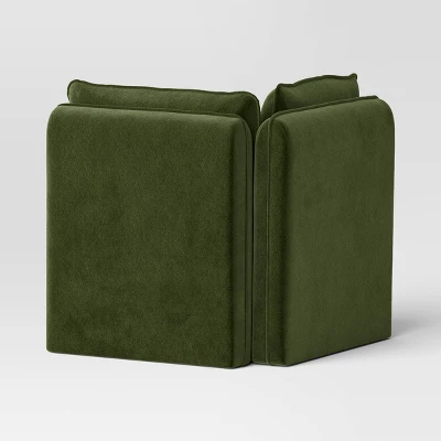 Haven Velvet Modular French Seam Corner Sofa Dark Green - Threshold™ 5 Haven Velvet Modular French Seam Corner Sofa Dark Green - Threshold™ - Image 3