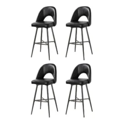 Thadeo Modern Bar Stool,set Of 4 With Cutout Design | ARTFUL LIVING DESIGN