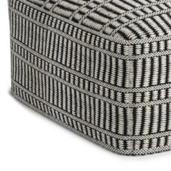 Wonda Square Woven PET Polyester Pouf Black/White - WyndenHall -Homcom Crosley Shop GUEST f87f6dda 6a24 40fe 8748 ce08feb56ea4