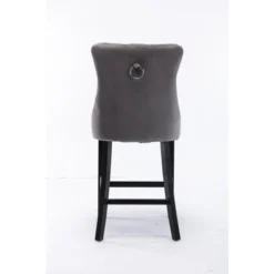 Set Of 2 Velvet Upholstered Barstools With Button Tufted Decoration, Chrome Nailhead Trim And Wooden Legs-ModernLuxe -Homcom Crosley Shop GUEST f8a30f90 1771 4f48 97b0 60a8fcaac0de